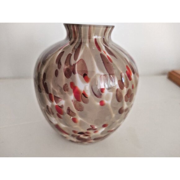 Spatter Speckled Aventurina End Of Day Vase MAESTRI VETRAI AZZURRA 4" Murano - Picture 7 of 7